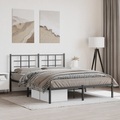 vidaXL, vidaXL Bettgestell mit Kopfteil Metall Schwarz 160x200 cm