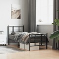 vidaXL, vidaXL Bettgestell mit Kopf- und Fußteil Metall Schwarz 80x200 cm