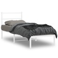 vidaXL, vidaXL Bettgestell mit Kopfteil Metall Weiß 75x190 cm