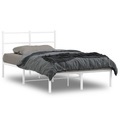 vidaXL, vidaXL Bettgestell mit Kopfteil Metall Weiß 120x190 cm