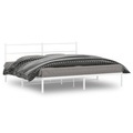 vidaXL, vidaXL Bettgestell mit Kopfteil Metall Weiß 183x213 cm