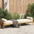 vidaXL, vidaXL Gartenbank mit Kissen Beige Poly Rattan Akazie