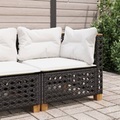 vidaXL, vidaXL Garten-Ecksofa mit Kissen Schwarz Poly Rattan