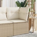 vidaXL, vidaXL Garten-Ecksofa mit Kissen Beige Poly Rattan