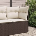 vidaXL, vidaXL Garten-Ecksofa mit Kissen Braun Poly Rattan
