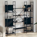 vidaXL, vidaXL Bücherregal Schwarz 155,5x24x166,5 cm Holzwerkstoff