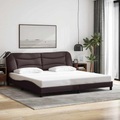 vidaXL, vidaXL Bettgestell mit Kopfteil Dunkelbraun 200x200 cm Stoff