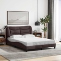 vidaXL, vidaXL Bettgestell mit Kopfteil Dunkelbraun 120x200 cm Stoff