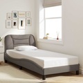 vidaXL, vidaXL Bettgestell mit Kopfteil Taupe 80x200 cm Stoff