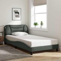 vidaXL, vidaXL Bettgestell mit Kopfteil Dunkelgrau 100x200 cm Stoff