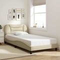 vidaXL, vidaXL Bettgestell mit Kopfteil Creme 100x200 cm Stoff