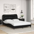 vidaXL, vidaXL Bettgestell mit Kopfteil Schwarz 120x200 cm Kunstleder