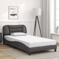 vidaXL, vidaXL Bettgestell mit Kopfteil Grau 100x200 cm Kunstleder