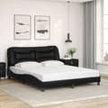 vidaXL, vidaXL Bettgestell mit Kopfteil Schwarz 160x200 cm Kunstleder