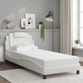 vidaXL, vidaXL Bettgestell mit Kopfteil Weiß 90x190 cm Kunstleder