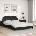vidaXL, vidaXL Bettgestell mit Kopfteil Schwarz 120x200 cm Kunstleder