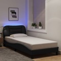 vidaXL, vidaXL Bettgestell mit LED Schwarz 90x190 cm Stoff