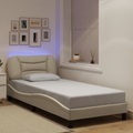 vidaXL, vidaXL Bettgestell mit LED Creme 90x200 cm Stoff
