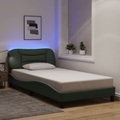 vidaXL, vidaXL Bettgestell mit LED Dunkelgrau 100x200 cm Stoff