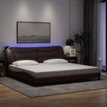 vidaXL, vidaXL Bettgestell mit LED Dunkelbraun 200x200 cm Stoff