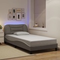 vidaXL, vidaXL Bettgestell mit LED Taupe 100x200 cm Stoff