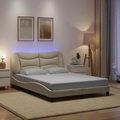 vidaXL, vidaXL Bettgestell mit LED Creme 120x200 cm Stoff