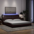 vidaXL, vidaXL Bettgestell mit LED Dunkelbraun 180x200 cm Stoff