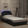 vidaXL, vidaXL Bettgestell mit LED Schwarz 100x200 cm Kunstleder