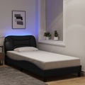 vidaXL, vidaXL Bettgestell mit LED Schwarz 90x190 cm Stoff