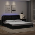 vidaXL, vidaXL Bettgestell mit LED Schwarz 180x200 cm Kunstleder