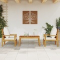 vidaXL, vidaXL 3-tlg. Garten-Lounge-Set mit Kissen Massivholz Akazie