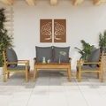 vidaXL, vidaXL 4-tlg. Garten-Lounge-Set mit Kissen Massivholz Akazie