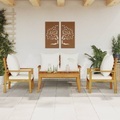 vidaXL, vidaXL 4-tlg. Garten-Lounge-Set mit Kissen Massivholz Akazie