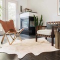 vidaXL, vidaXL Teppich Echtes Rindsleder Beige 180x220 cm
