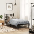 vidaXL, vidaXL Bettgestell mit Kopfteil Metall Schwarz 80x200 cm