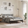 vidaXL, vidaXL Bettgestell mit Kopfteil Metall Schwarz 140x190 cm