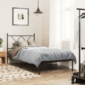 vidaXL, vidaXL Bettgestell mit Kopfteil Metall Schwarz 90x200 cm