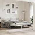 vidaXL, vidaXL Bettgestell mit Kopfteil Metall Weiß 200x200 cm