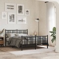 vidaXL, vidaXL Bettgestell mit Kopf- und Fußteil Metall Schwarz 140x190 cm