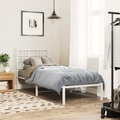 vidaXL, vidaXL Bettgestell mit Kopfteil Metall Weiß 80x200 cm