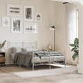 vidaXL, vidaXL Bettgestell mit Kopf- und Fußteil Metall Weiß 120x190 cm