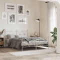 vidaXL, vidaXL Bettgestell mit Kopf- und Fußteil Metall Weiß 140x200 cm