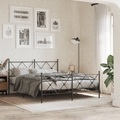 vidaXL, vidaXL Bettgestell mit Kopf- und Fußteil Metall Schwarz 150x200 cm