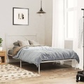 vidaXL, vidaXL Bettgestell mit Kopfteil Metall Weiß 100x200 cm