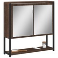 vidaXL, vidaXL Bad-Spiegelschrank Braun Eiche-Optik 60x16x60cm Holzwerkstoff