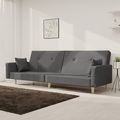 vidaXL, vidaXL Schlafsofa 2-Sitzer mit 2 Kissen Hellgrau Stoff