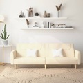 vidaXL, vidaXL Schlafsofa 2-Sitzer Creme Stoff
