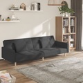 vidaXL, vidaXL Schlafsofa 2-Sitzer mit 2 Kissen Dunkelgrau Stoff