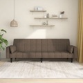 vidaXL, vidaXL Schlafsofa 2-Sitzer mit 2 Kissen Taupe Stoff