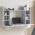 vidaXL, vidaXL Wand-Schreibtisch Betongrau 105x48x75 cm Holzwerkstoff
